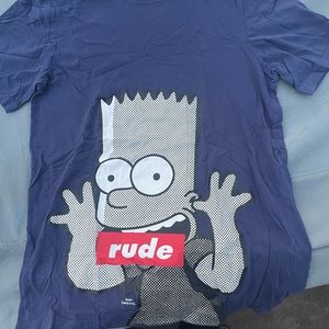H&M Bart Simpson Obey spoof RUDE t-shirt youth size 12-14